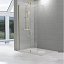 Mampara panel fijo Fresh 1 hoja fija + 1 puerta abatible oro cepillado para ducha de Kassandra